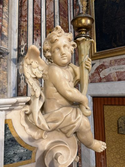 Puttino - Scultura in marmo F.LLI Viva - 600ca